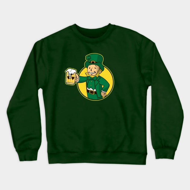 Saint Patrick's Day Gamer Beer Drinking Irish Leprechaun Crewneck Sweatshirt by BoggsNicolas